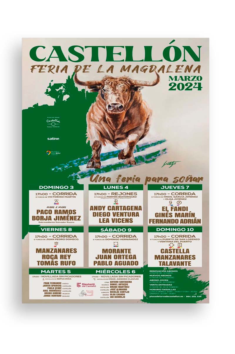 Cartel toros Feria taurina Castellón 2024