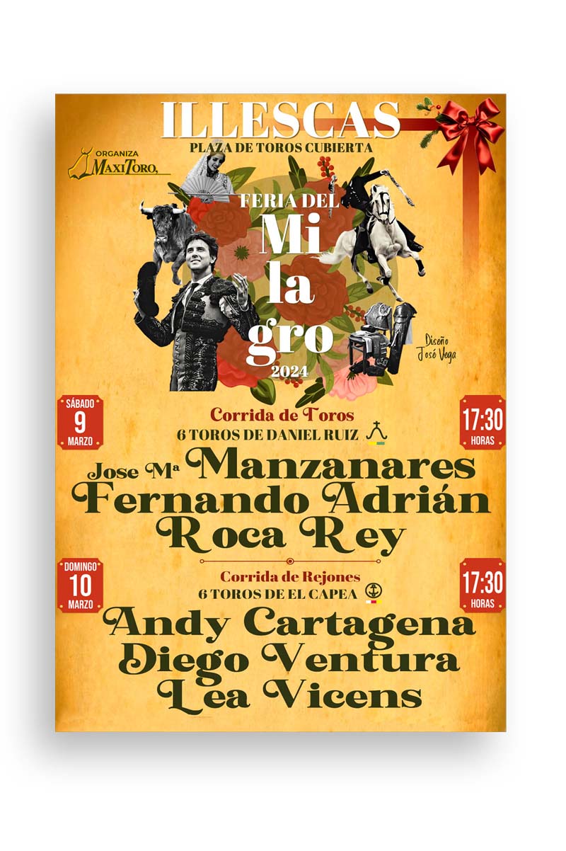 Bullfighting poster for the Illescas Fair, Toledo 2024