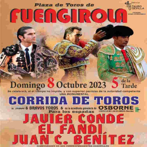 08/10 Fuengirola (17:00) Toros PICK TICKETS UP AT BULLRING