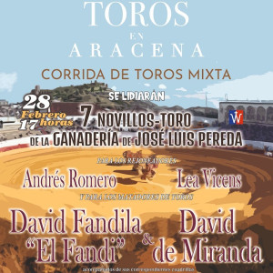 28/02 Aracena (17:00) Toros Mixta RECOGER EN TAQUILLA