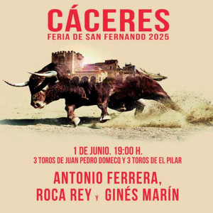 Entradas Toros Cáceres - Junio 1 - Fiestas de San Fernando 2025