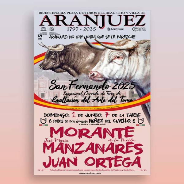 Entradas Toros Aranjuez - Feria de San Fernando - June 1