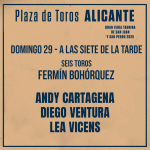 Bullfight tickets Rejones Bullfight Alicante - 29 June 2025