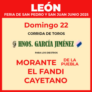 Bullfight tickets León - Saint Juan and Saint pedro June 22nd Servitoro