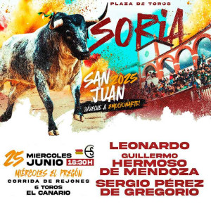 Bullfight tickets Soria 2025 - Rejones 25th June - Servitoro