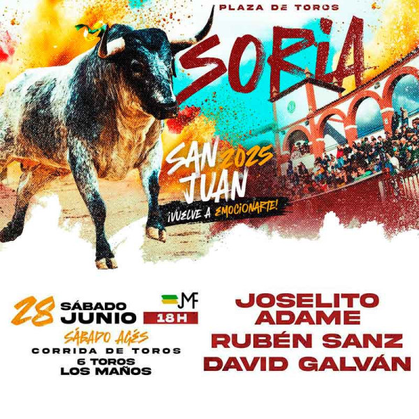 Bullfight tickets Soria - San Juan - June 28th Sábado Agés