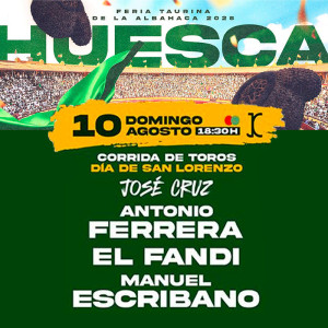 Entradas Toros Huesca - 10 de Agosto Toros de José Cruz| Servitoro