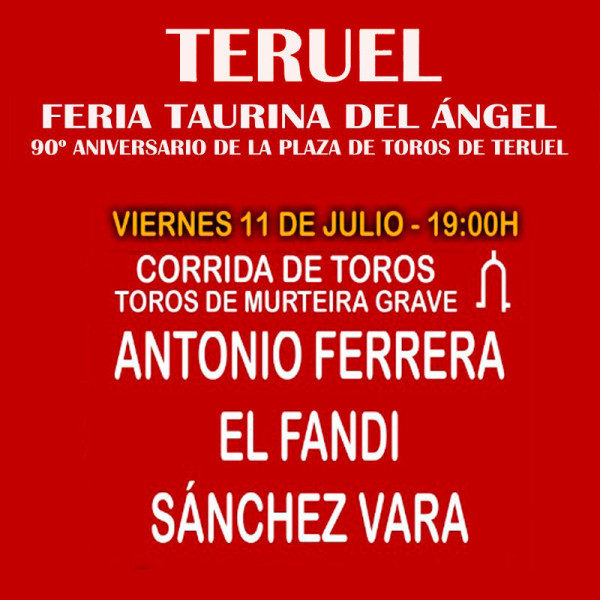 Entradas Toros Teruel 2025 - Fiestas del Ángel - Servitoro.com
