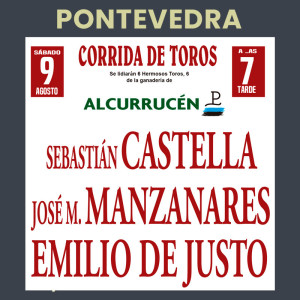 Bullfight tickets Pontevedra - Peregrina - August 9th