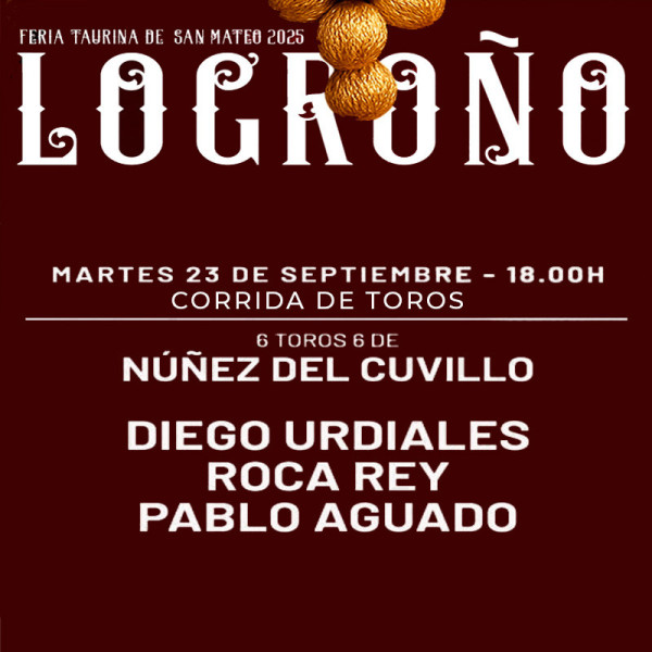 Bullfight ticket Logroño - San Mateo - September 23rd