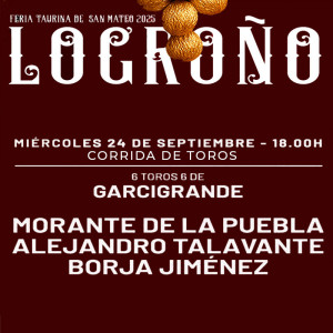 Bullfight ticket Logroño - San Mateo - September 24th