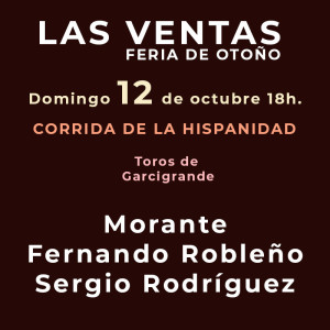 Bullfight tickets Madrid on October 12-  Hispanidad| Servitoro.com