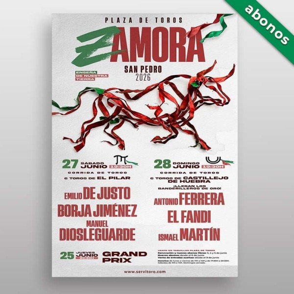 Bullfight season tickets Zamora - San Pedro - Great Bullfights