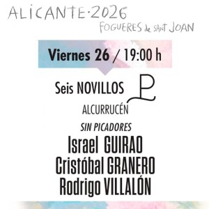 Bullfight tickets Alicante - Hogueras festivities June 26th Servitoro