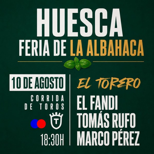 Huesca - Toros 10 agosto 2026