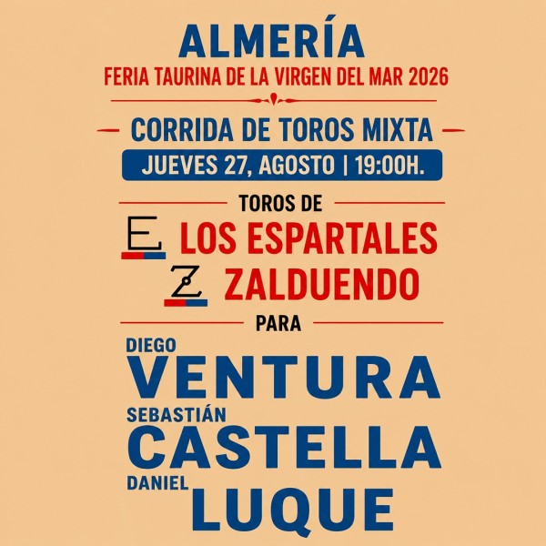 Entradas Toros Almería  2026 – Corrida de toros mixta | Servitoro.com