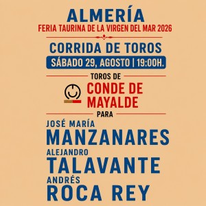 Entradas Toros Almería  2026 – 29 de agosto - Corrida de toros | Servitoro