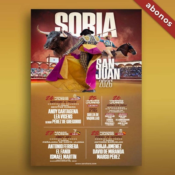 Bullfight tickets Soria - San Juan June 2026 - Servitoro.com.