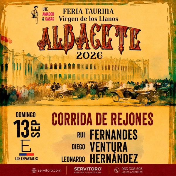 Entradas Toros Albacete - Virgen de los Llanos 2026 - Septiembre 13