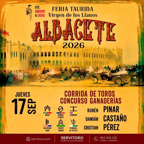 Bullfight tickets Albacete 2026 – Virgen de los Llanos fair – September 17