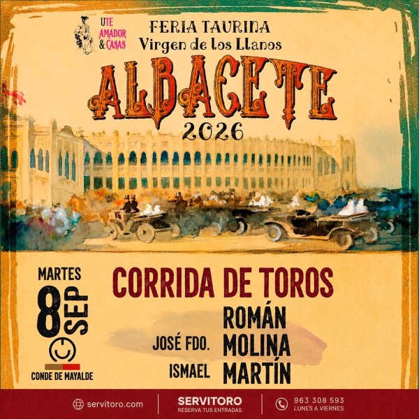 Entradas Toros Albacete - Virgen de los Llanos 2026 - Septiembre 8