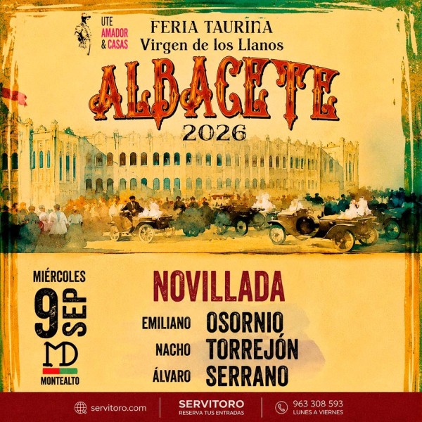 Entradas Toros Albacete - Virgen de los Llanos 2026 - Septiembre 9