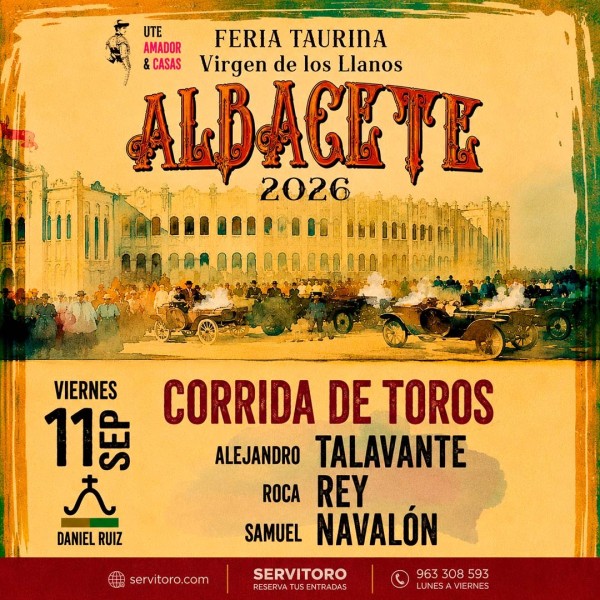Entradas Toros Albacete - Virgen de los Llanos 2026 - Septiembre 11
