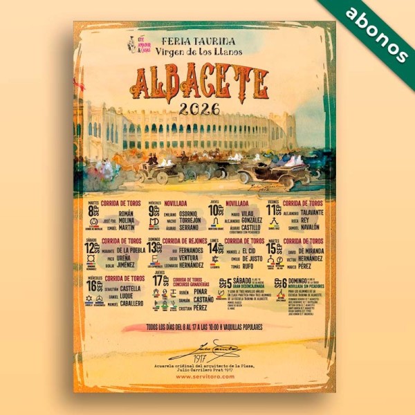 Abono Toros Albacete - Feria Virgen de los Llanos 2026 - Sep 8 - 17