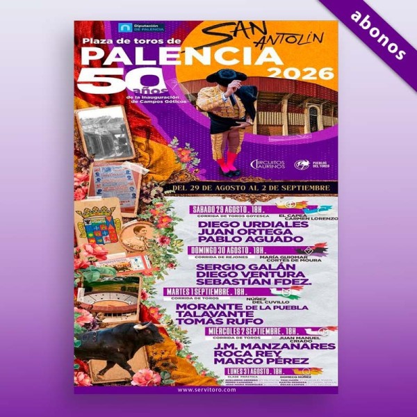Bullfight season tickets Palencia - San Antolín festivities 2026