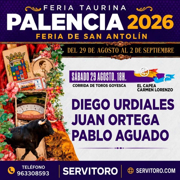 Entradas Toros Palencia - San Antolín - Agosto 29. Servitoro
