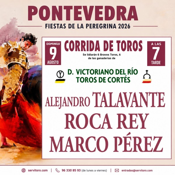Bullfight tickets Pontevedra - Peregrina - August 9th