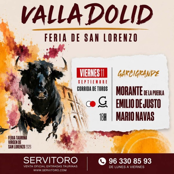 Entradas Toros Valladolid - Virgen de San Lorenzo - Sept 11