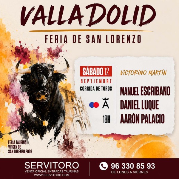 Entradas Toros Valladolid - Virgen de San Lorenzo - Sept 12