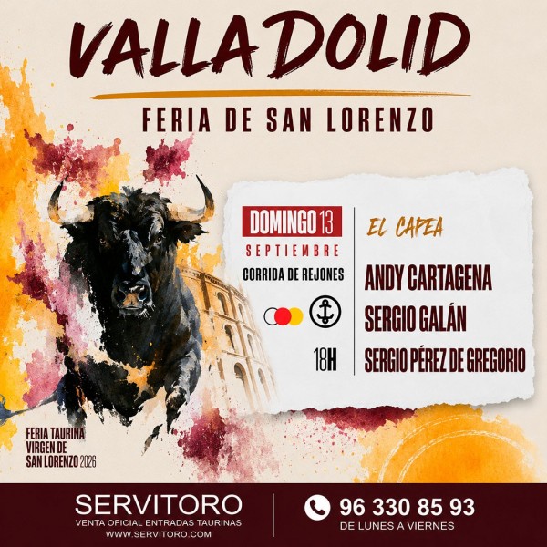 Bullfight tickets Valladolid – Virgen San Lorenzo. Sept 13th