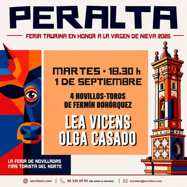 Entradas Toros Peralta 2026 | Feria Taurina Virgen de Nieva