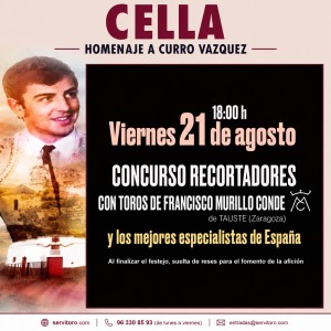 Bullfight tickets Cella - San Clemente fair 2026. Recortes contest