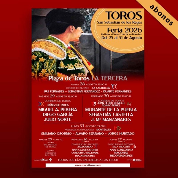 San Sebastián de los Reyes Bullfight tickets. August 2026