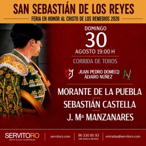 Entradas Toros San Sebastián de los Reyes 2026 | Morante, Castella y Manzanares
