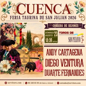 Cuenca Rejoneo Tickets 2026 | Andy Cartagena, Diego Ventura and Duarte Fernandes