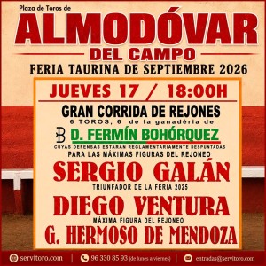 Bullfight ticket Almodóvar del Campo - Thursday 17th September at 18:00