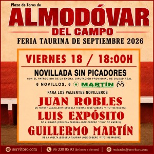 Bullfight ticket Almodóvar del Campo - Friday 18th of September at 18:00