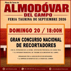 Entradas Toros Almodóvar del Campo - Domingo 20 a las 18h