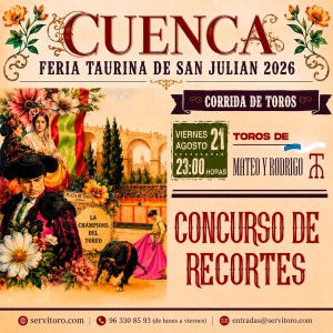 Entradas Toros Cuenca 2026 – San Julián 21 agosto – Servitoro.com