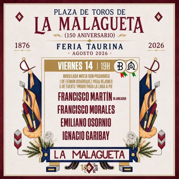 Novillos Málaga - 14 de agosto 2026