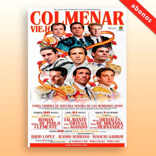 Bullfight season tickets Colmenar - Virgen de los Remedios 2026