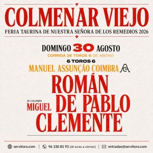 Bullfight tickets Colmenar – Virgen de los Remedios Fair – August 30th