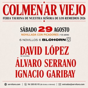 Bullfight tickets Colmenar Viejo – Virgen de los Remedios Fair – August 29th