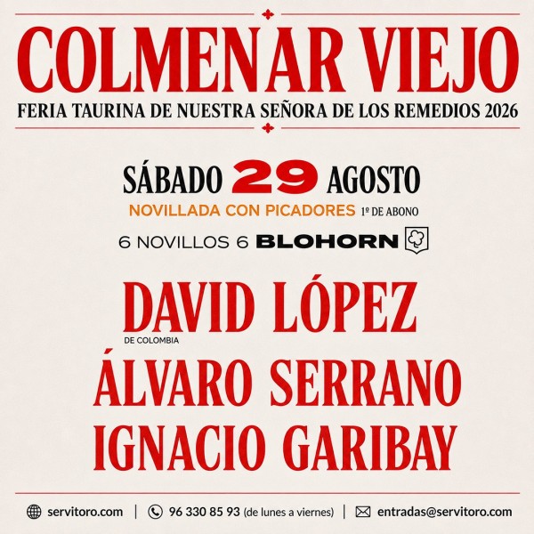 Bullfight tickets Colmenar Viejo – Virgen de los Remedios Fair – August 29th