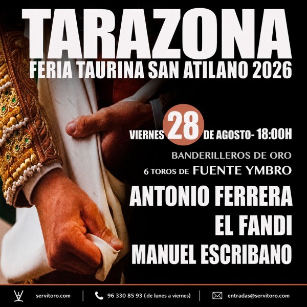Entradas Toros Tarazona - Feria Taurina 2026