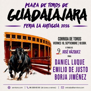 Entradas Toros Guadalajara 2026 - 18 de Septiembre - Corrida de toros